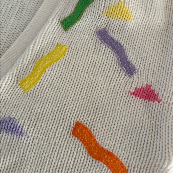 Vintage 1980’s knit cardigan party/ fun confetti - Picture 9 of 13